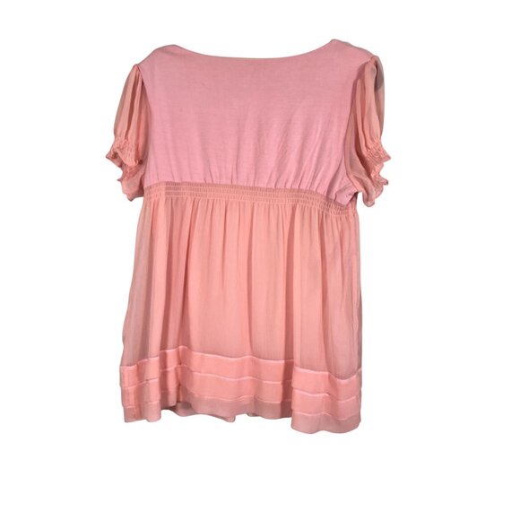 Retro Floral Coquette Feminine Top L Pink Y2K Boho Western Classic Chic Glam 80s - Picture 8 of 10